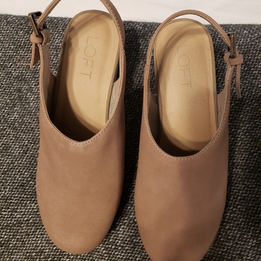 Loft slingback leather clogs